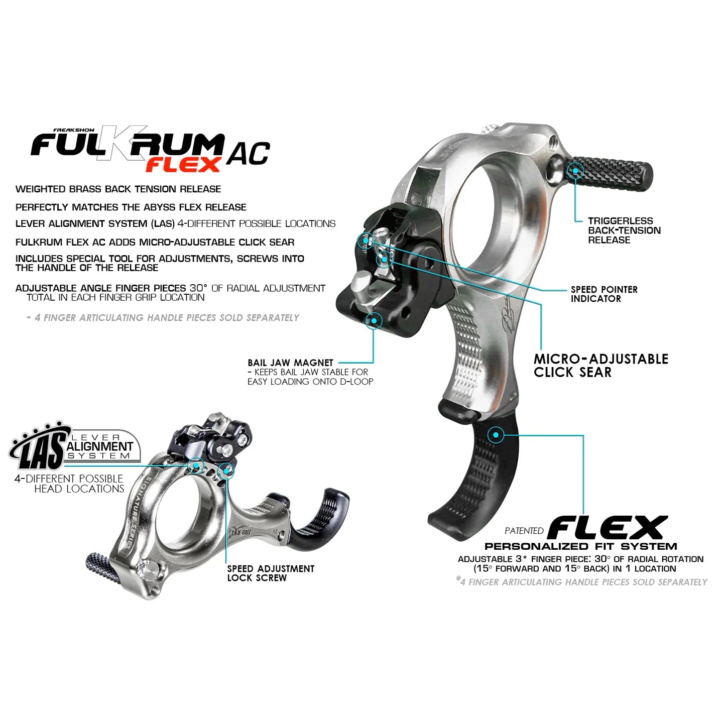 Décocheur Tru Ball Fulkrum Flex AC 3 Doigts Quick Silver Brass
