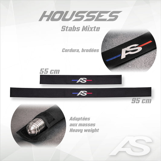 Housse Stabilisateur AS Cordura - Centrale, Latérale ou Recurve - Broderie AS 3 Couleurs