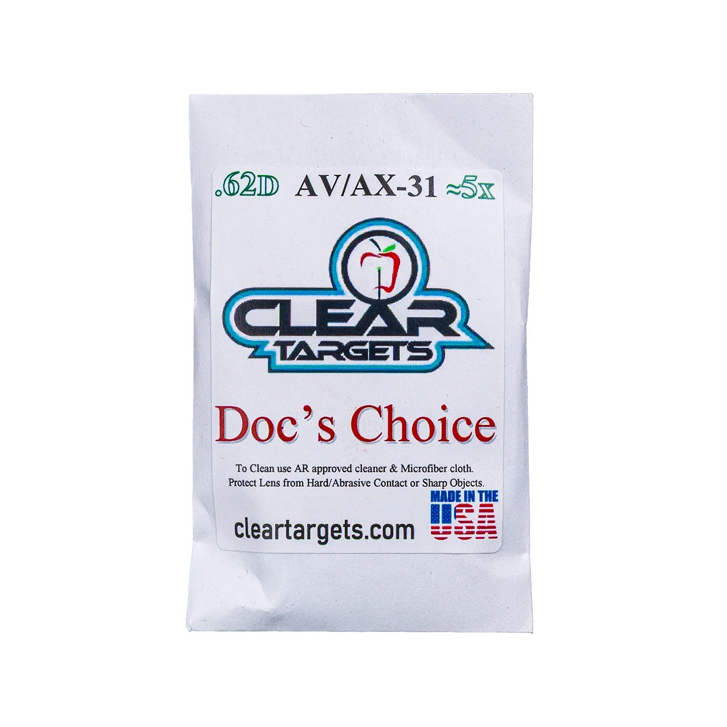 Lentille Clear Targets Doc's Choice Crizal Essilor AVX 31