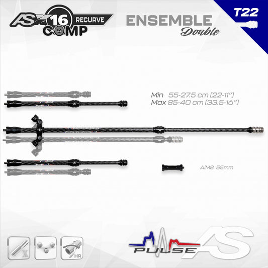 Ensemble Stabilisateurs Arc Système AS X16 Recurve Comp