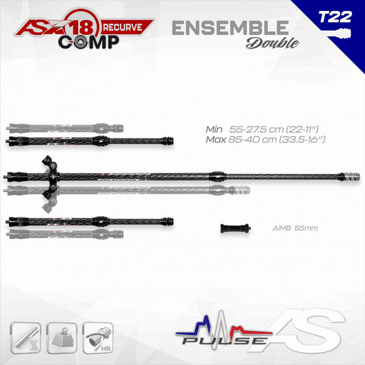Ensemble Stabilisateurs Arc Système AS X18 Recurve Comp