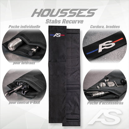 Housse Stabilisateur AS Cordura - Centrale, Latérale ou Recurve - Broderie AS 3 Couleurs